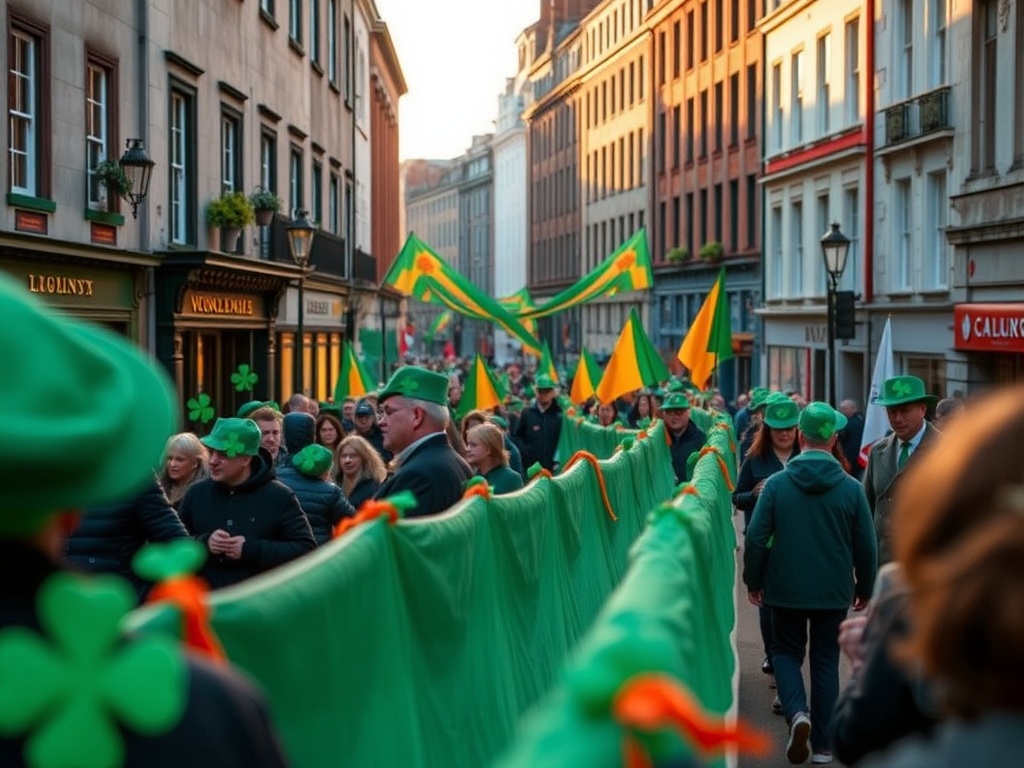 Dublin'de St. Patrick's Day geçidinde bando takımı